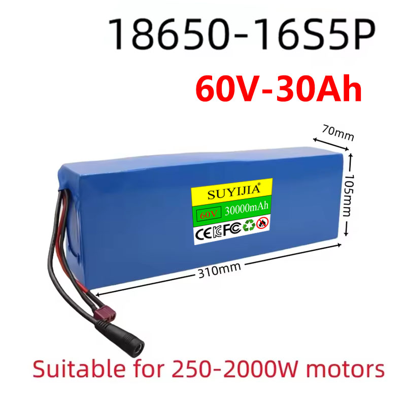 60V 30Ah Electric Scooter Battery - Batterie Au Lithium Avec BMS Pour
